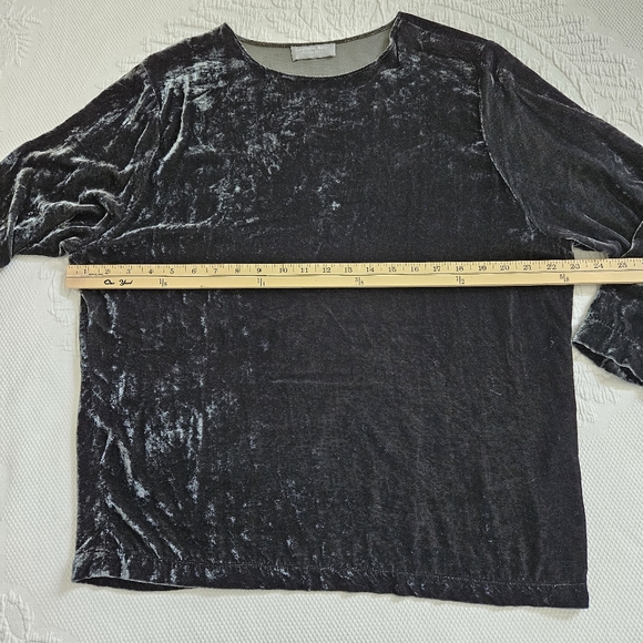 Catherine Bacon crushed velvet Boho blouse green teal whimsigoth Lagenlook M / L - Picture 3 of 8